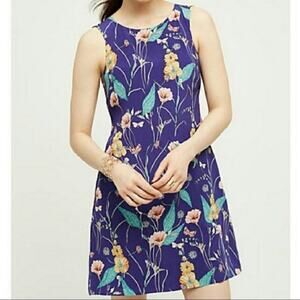 Anthropologie HD in Paris Women's Size 4 Hidden Isle Floral Dress 100% Silk